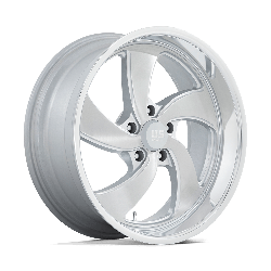 US Mag 1 Piece U134 Desperado Silver Brush Face Milled Diamond Cut Lip 20x8 5x120.65 (5x4.75) BP 4.54 BS +1MM Offset 72.56MM hub bore