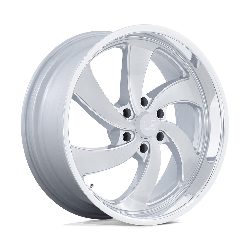 US Mag 1 Piece U134 Desperado Silver Brush Face Milled Diamond Cut Lip 22x10 6x139.7 (6x5.5) BP 6.48 BS +25MM Offset 78.10MM hub bore