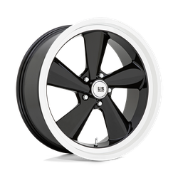 U136 TS Gloss Black with Diamond Lip 22x9 5x127 (5x5) +15mm
