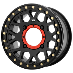 Grenade Beadlock 15x6 Satin Black 4x110 Bolt Pattern 38mm Offset
