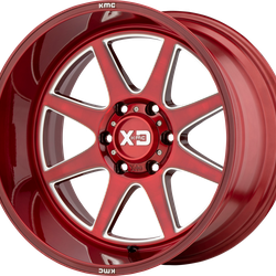Pike 20x10 5x139.7 (5x5.5) Brushed Red w/ Milled Accents (-18 mm)