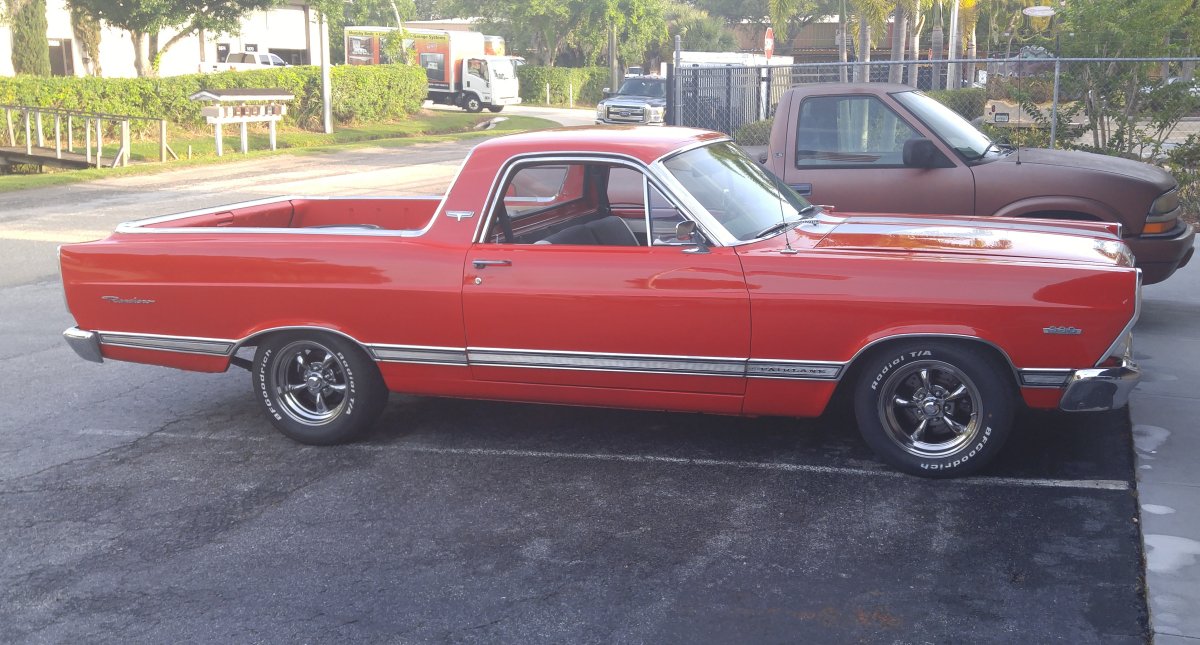 1967 Ranchero with 15x6 and 15x7 PVD Black Chrome Torq Thrusts