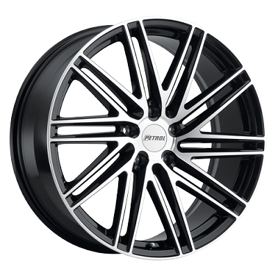 P1C Gloss Black Machined Face 20x8.5 5x114.3 (5x4.5) +40mm 