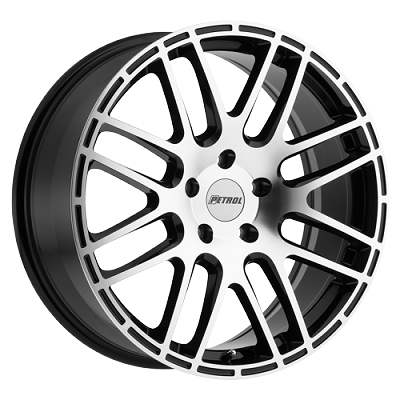 P6A Gloss Black Machined Face 19x8 5x100 +35mm 