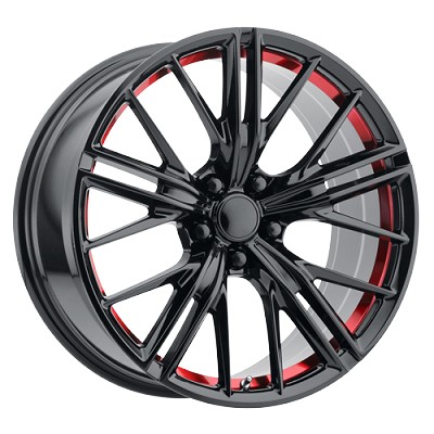 PR194 Gloss Black Red Machined 20x10 5x120 +23mm 
