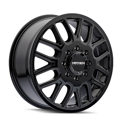 Mayhem Cogent Dually (8107) Gloss Black w/Milled Spokes 22x8.25 Front 8x210 115mm 154.2mm 