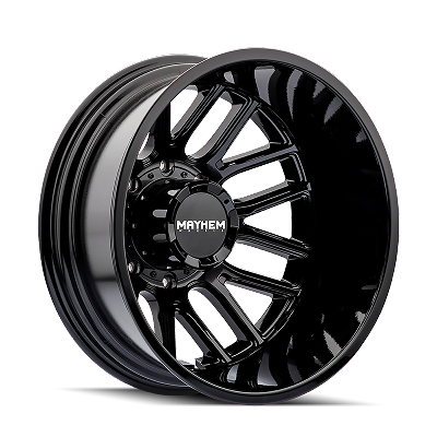 Mayhem Cogent Dually (8107) Gloss Black w/Milled Spokes 22x8.25 Rear Lifted 8x6.5 -232mm 121.3mm 