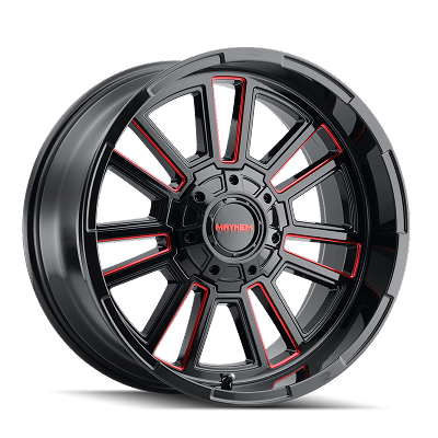 Mayhem Apollo 8115 Gloss Black/Prism Red Milled 20x10 5x5.0/5x5.5 -19mm 87.1mm 