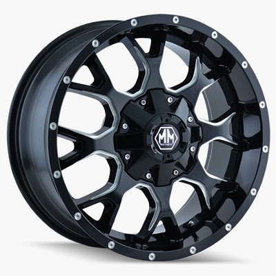 Warrior Black/Milled Spokes 18x9 8x6.5, 8x170 -12mm 
