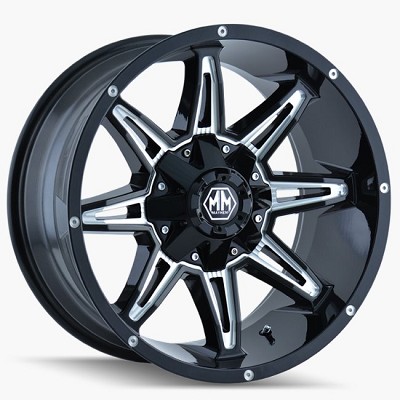 Mayhem Rampage 8090 Black/Milled Spokes 20x10 6x135/6x139.7 -20mm 106mm 