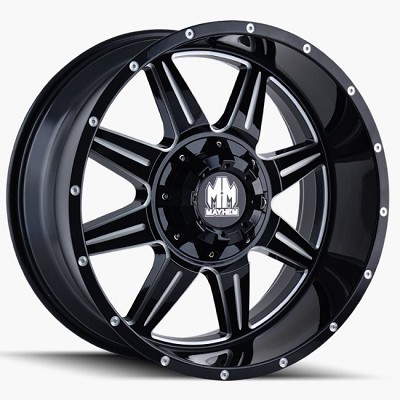 Monstir Gloss Black/Milled Spokes 20x9 5x5.0, 5x5.5 +18mm 